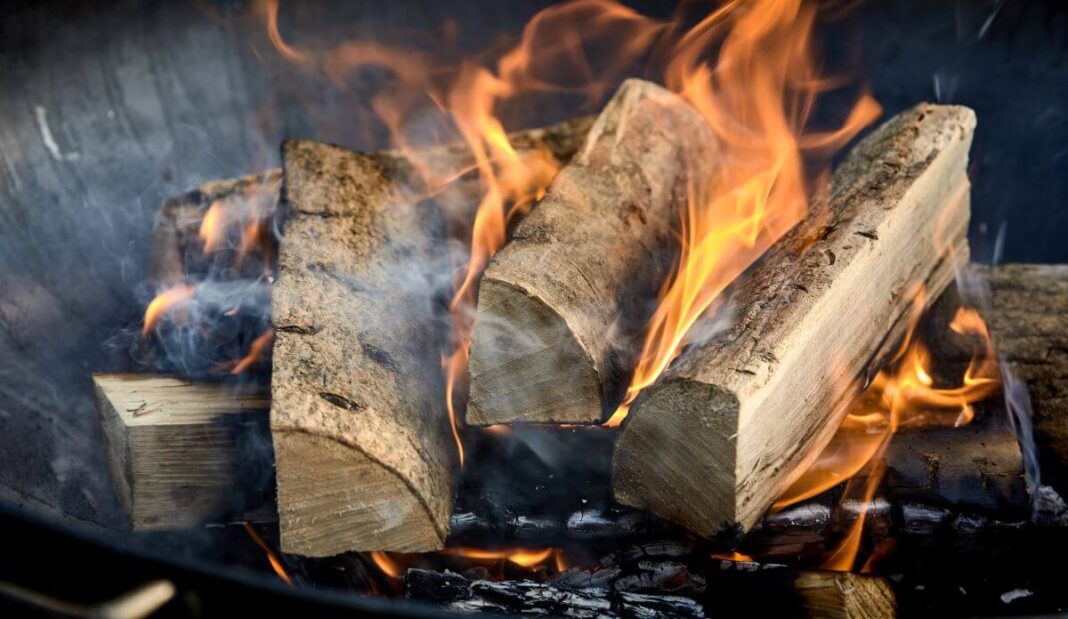 logs on fire