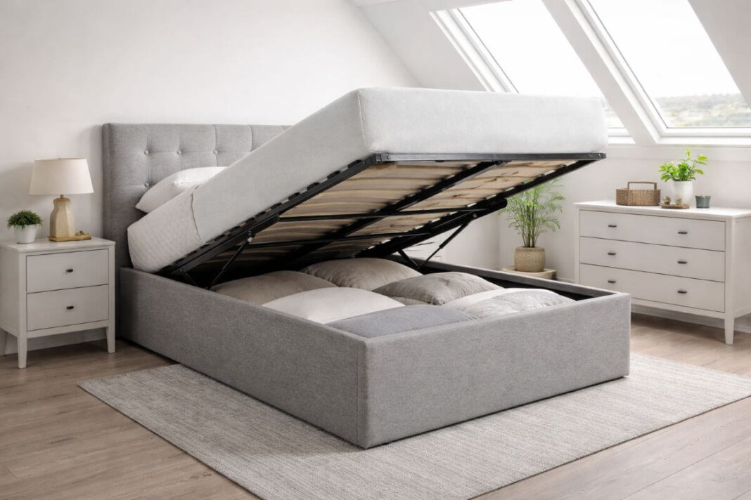 bottom opening ottoman bed in loft